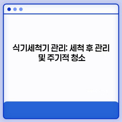 식기세척기 관리: 수명 연장과 최상의 성능을 위한 완벽 가이드
