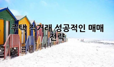 주택 직거래, 성공적인 매매 전략