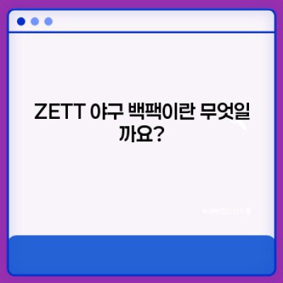ZETT 야구 백팩: 최고의 야구용품과 함께 승리하세요! - 종류, 기능, 구매 가이드 완벽 정리