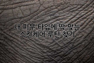 내 피부 타입에 딱 맞는 스킨케어 루틴 찾기! ✨