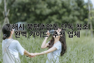 동해시 북평/추암동 단독 청소 ✨ 완벽 가이드 & 추천 업체 🏡