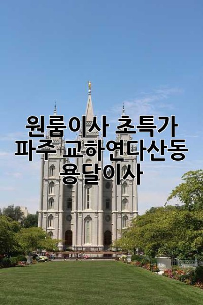 🚚 원룸이사 초특가! 파주 교하/연다산동 용달이사 💨